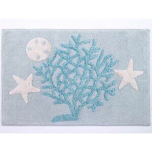 Avanti Sequin Beachcomber Bath Rug Blue 20in x 30in 100% Cotton